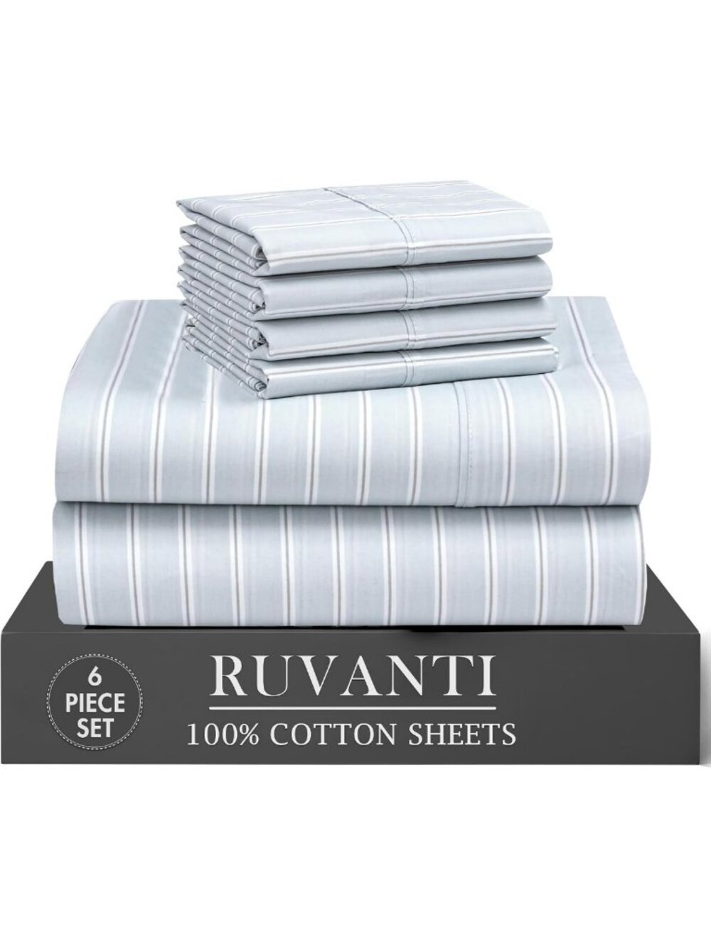 Soft 100% Cotton Full Sheet Set - Crisp, Comfortable Bedding with Horizon